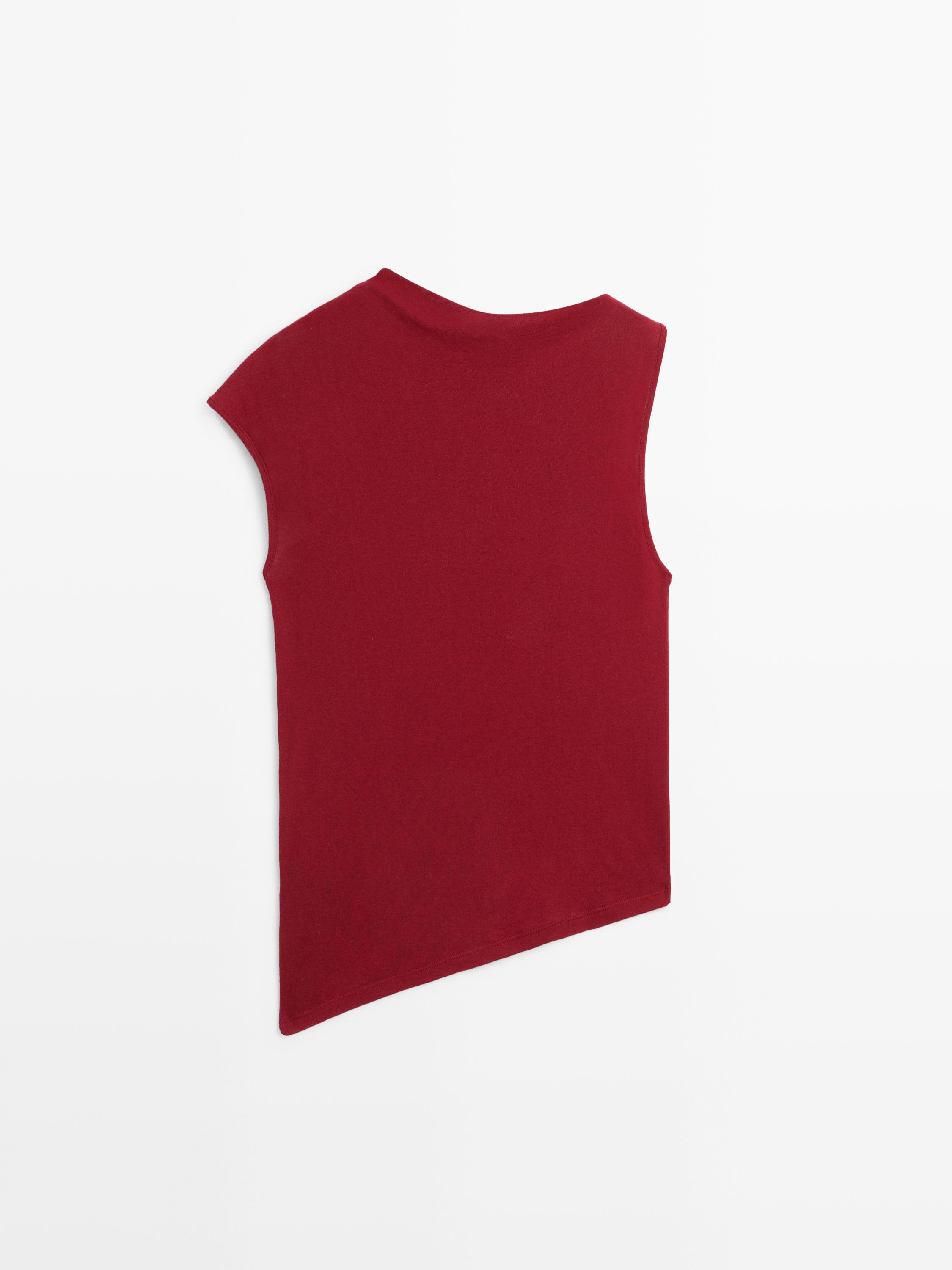 Top détail asymétrique 100 % coton
